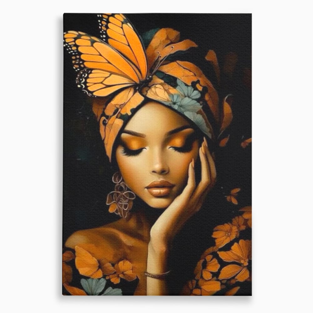 Tablou canvas cu tablou canvas cu portret de femeie, fara rama, pe sasiu de lemn